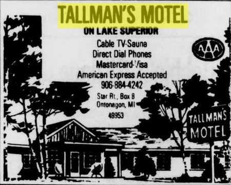 Hokans Motel (Scotts Superior Inn & Cabins, Hokans, Tallmans Motel) - June 25 Ad